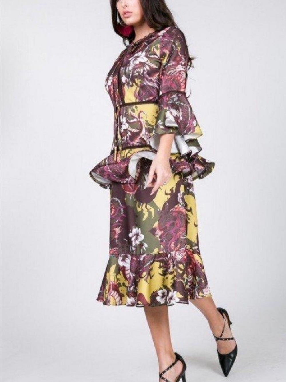 CQbyCQ multicolored midi dress